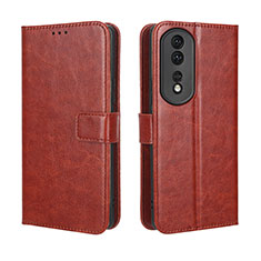 Funda de Cuero Cartera con Soporte Carcasa BY5 para Huawei Honor 80 Pro 5G Marron