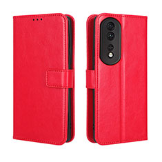 Funda de Cuero Cartera con Soporte Carcasa BY5 para Huawei Honor 80 Pro 5G Rojo