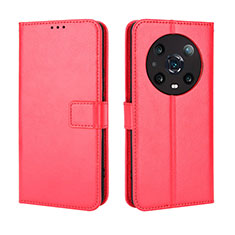 Funda de Cuero Cartera con Soporte Carcasa BY5 para Huawei Honor Magic4 Pro 5G Rojo