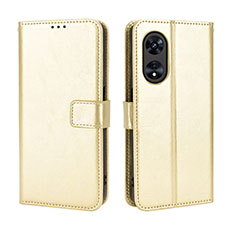 Funda de Cuero Cartera con Soporte Carcasa BY5 para Huawei Honor X5 Plus Oro