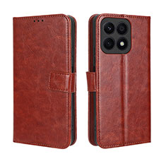 Funda de Cuero Cartera con Soporte Carcasa BY5 para Huawei Honor X8a 4G Marron