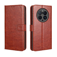 Funda de Cuero Cartera con Soporte Carcasa BY5 para Huawei Mate 50 Pro Marron