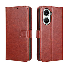 Funda de Cuero Cartera con Soporte Carcasa BY5 para Huawei Nova 10 SE Marron