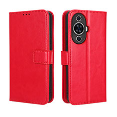 Funda de Cuero Cartera con Soporte Carcasa BY5 para Huawei Nova 11 Rojo