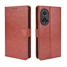 Funda de Cuero Cartera con Soporte Carcasa BY5 para Huawei Nova 9 Pro Marron