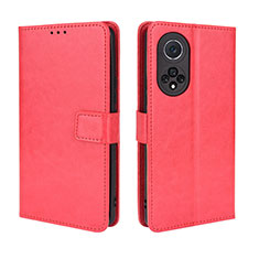 Funda de Cuero Cartera con Soporte Carcasa BY5 para Huawei Nova 9 Pro Rojo