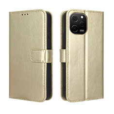 Funda de Cuero Cartera con Soporte Carcasa BY5 para Huawei Nova Y61 Oro