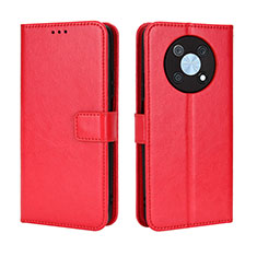 Funda de Cuero Cartera con Soporte Carcasa BY5 para Huawei Nova Y90 Rojo