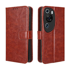 Funda de Cuero Cartera con Soporte Carcasa BY5 para Huawei P60 Art Marron