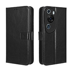 Funda de Cuero Cartera con Soporte Carcasa BY5 para Huawei P60 Art Negro