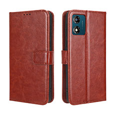 Funda de Cuero Cartera con Soporte Carcasa BY5 para Motorola Moto E13 Marron