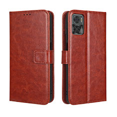 Funda de Cuero Cartera con Soporte Carcasa BY5 para Motorola Moto E22i Marron