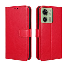 Funda de Cuero Cartera con Soporte Carcasa BY5 para Motorola Moto Edge (2023) 5G Rojo