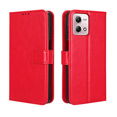 Funda de Cuero Cartera con Soporte Carcasa BY5 para Motorola Moto G Stylus (2023) 4G Rojo