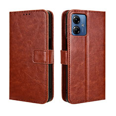 Funda de Cuero Cartera con Soporte Carcasa BY5 para Motorola Moto G14 Marron