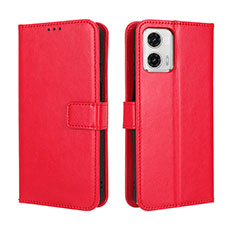 Funda de Cuero Cartera con Soporte Carcasa BY5 para Motorola Moto G53 5G Rojo