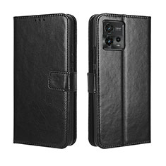 Funda de Cuero Cartera con Soporte Carcasa BY5 para Motorola Moto G72 Negro