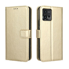 Funda de Cuero Cartera con Soporte Carcasa BY5 para Motorola Moto G72 Oro