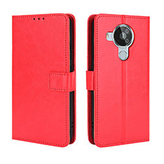 Funda de Cuero Cartera con Soporte Carcasa BY5 para Nokia 7.3 Rojo