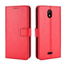 Funda de Cuero Cartera con Soporte Carcasa BY5 para Nokia C100 Rojo