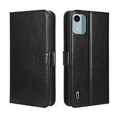 Funda de Cuero Cartera con Soporte Carcasa BY5 para Nokia C12 Plus Negro