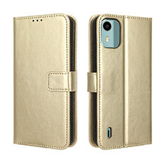 Funda de Cuero Cartera con Soporte Carcasa BY5 para Nokia C12 Pro Oro