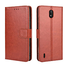 Funda de Cuero Cartera con Soporte Carcasa BY5 para Nokia C2 Marron