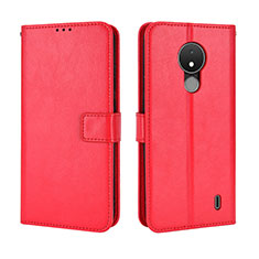 Funda de Cuero Cartera con Soporte Carcasa BY5 para Nokia C21 Rojo