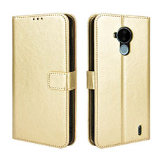 Funda de Cuero Cartera con Soporte Carcasa BY5 para Nokia C30 Oro