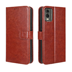 Funda de Cuero Cartera con Soporte Carcasa BY5 para Nokia C32 Marron