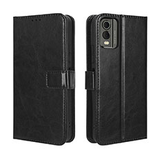 Funda de Cuero Cartera con Soporte Carcasa BY5 para Nokia C32 Negro