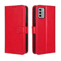 Funda de Cuero Cartera con Soporte Carcasa BY5 para Nokia G22 Rojo