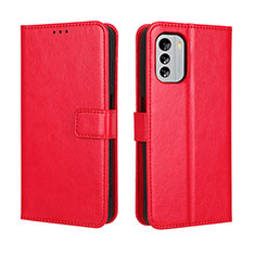 Funda de Cuero Cartera con Soporte Carcasa BY5 para Nokia G60 5G Rojo