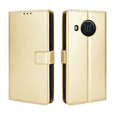 Funda de Cuero Cartera con Soporte Carcasa BY5 para Nokia X100 5G Oro