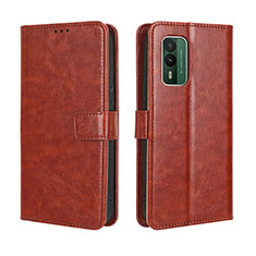 Funda de Cuero Cartera con Soporte Carcasa BY5 para Nokia XR21 Marron