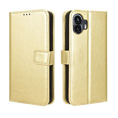 Funda de Cuero Cartera con Soporte Carcasa BY5 para Nothing Phone 2 Oro