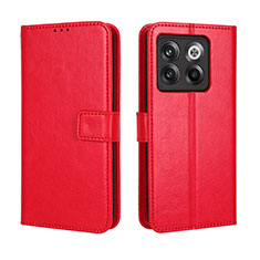 Funda de Cuero Cartera con Soporte Carcasa BY5 para OnePlus 10T 5G Rojo