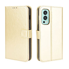 Funda de Cuero Cartera con Soporte Carcasa BY5 para OnePlus Nord 2 5G Oro