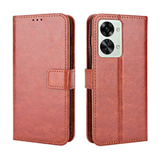 Funda de Cuero Cartera con Soporte Carcasa BY5 para OnePlus Nord 2T 5G Marron