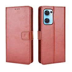 Funda de Cuero Cartera con Soporte Carcasa BY5 para OnePlus Nord CE 2 5G Marron