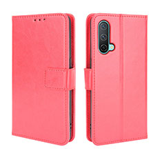 Funda de Cuero Cartera con Soporte Carcasa BY5 para OnePlus Nord CE 5G Rojo