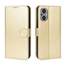 Funda de Cuero Cartera con Soporte Carcasa BY5 para OnePlus Nord N20 5G Oro