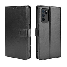 Funda de Cuero Cartera con Soporte Carcasa BY5 para Oppo A16s Negro