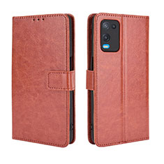 Funda de Cuero Cartera con Soporte Carcasa BY5 para Oppo A54 4G Marron