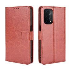 Funda de Cuero Cartera con Soporte Carcasa BY5 para Oppo A54 5G Marron