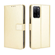 Funda de Cuero Cartera con Soporte Carcasa BY5 para Oppo A55 5G Oro