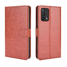 Funda de Cuero Cartera con Soporte Carcasa BY5 para Oppo A74 4G Marron