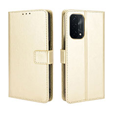 Funda de Cuero Cartera con Soporte Carcasa BY5 para Oppo A74 5G Oro