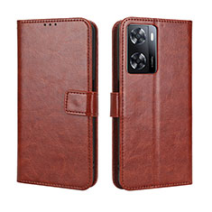 Funda de Cuero Cartera con Soporte Carcasa BY5 para Oppo A77 4G Marron