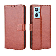 Funda de Cuero Cartera con Soporte Carcasa BY5 para Oppo A96 4G Marron